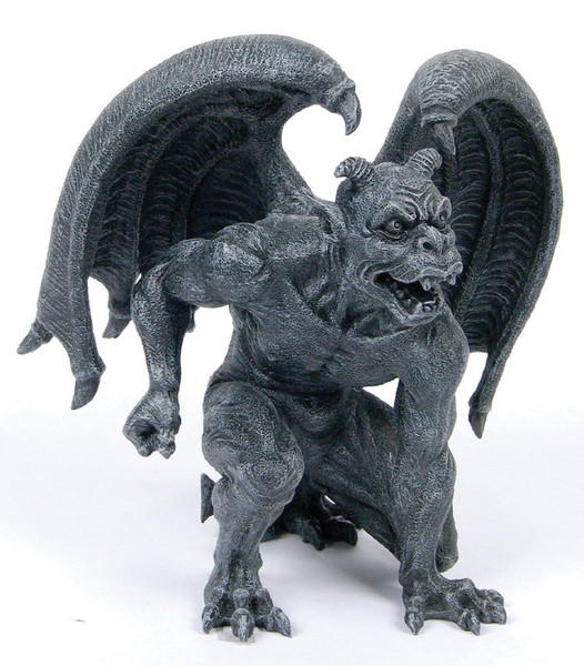 Short Horned Gargoyle Statue Gothic Ward off Evil Cool Winged Sculpture